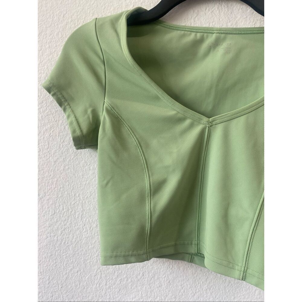 Aerie Ribbed Goals Green Top Size S - Picture 3 of 5